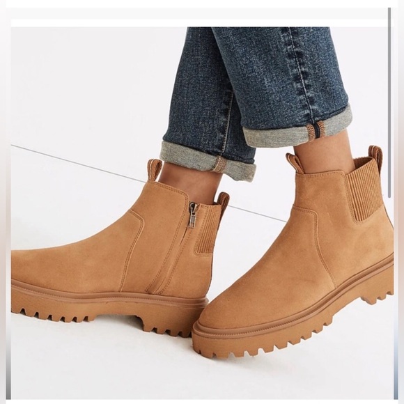 New Madewell Calvin Lug Boot Distant Sand Size 6 M Women Suede - Picture 6 of 6